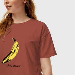 Футболка оверсайз женская Банан, Энди Уорхол, цвет: кирпичный — фото 2