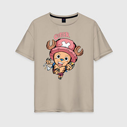 Футболка оверсайз женская Тони Тони Чоппер One Piece, цвет: миндальный