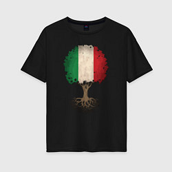 Футболка оверсайз женская Italy Tree, цвет: черный