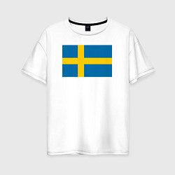 Женская футболка оверсайз Швеция Флаг Швеции