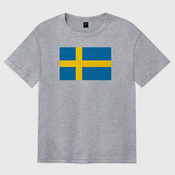Женская футболка оверсайз Швеция Флаг Швеции