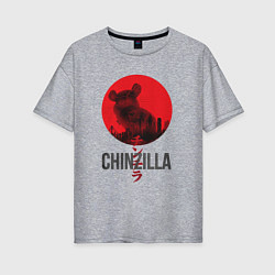 Женская футболка оверсайз Chinzilla black