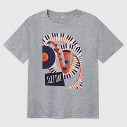 Футболка оверсайз женская Джаз, цвет: меланж