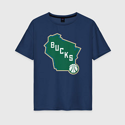 Женская футболка оверсайз Bucks Map