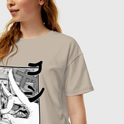 Футболка оверсайз женская Chainsaw man Kon, цвет: миндальный — фото 2