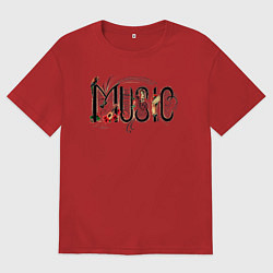 Женская футболка оверсайз Моя любимая музыка