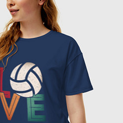 Футболка оверсайз женская Любовь - Волейбол, цвет: тёмно-синий — фото 2