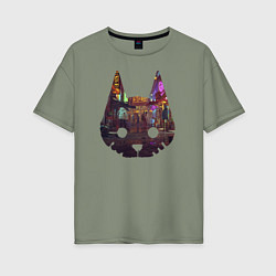 Женская футболка оверсайз Stray: City Cat