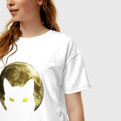 Футболка оверсайз женская Space Cat, цвет: белый — фото 2