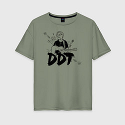 Женская футболка оверсайз DDT Юрий Шевчук