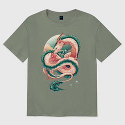 Футболка оверсайз женская Дракон, цвет: авокадо