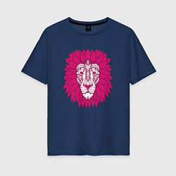 Футболка оверсайз женская Pink Lion, цвет: тёмно-синий