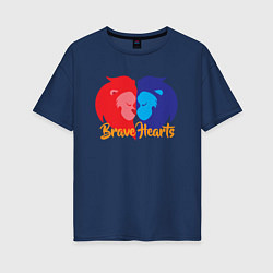 Женская футболка оверсайз Храбрые сердца