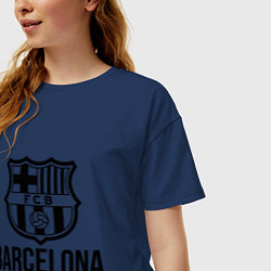 Футболка оверсайз женская Barcelona FC, цвет: тёмно-синий — фото 2