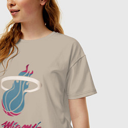 Футболка оверсайз женская Miami Heat, цвет: миндальный — фото 2