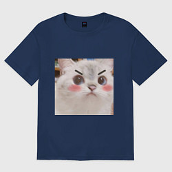 Футболка оверсайз женская Котенька, цвет: тёмно-синий