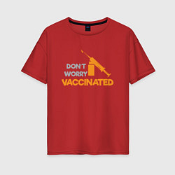 Женская футболка оверсайз Vaccinated