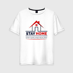 Женская футболка оверсайз Stay Home