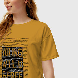 Футболка оверсайз женская YOUNG WILD &FREE, цвет: горчичный — фото 2