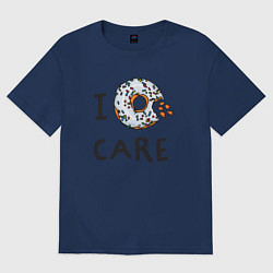Футболка оверсайз женская Мне все равно I donut care, цвет: тёмно-синий