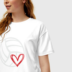 Футболка оверсайз женская Love Volleyball, цвет: белый — фото 2