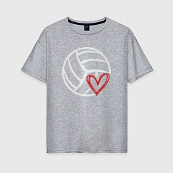 Женская футболка оверсайз Love Volleyball