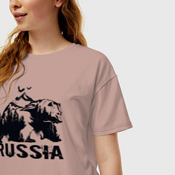 Футболка оверсайз женская Russian bear, цвет: пыльно-розовый — фото 2