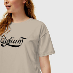 Футболка оверсайз женская Elysium логотип, цвет: миндальный — фото 2