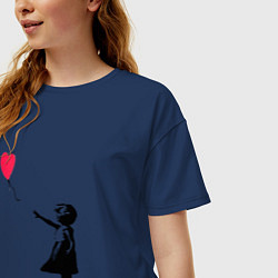 Футболка оверсайз женская Balloon Girl, цвет: тёмно-синий — фото 2