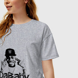 Футболка оверсайз женская DaBaby, цвет: меланж — фото 2