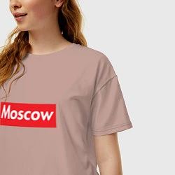 Футболка оверсайз женская Moscow, цвет: пыльно-розовый — фото 2