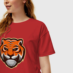 Футболка оверсайз женская Мудрый Тигр, цвет: красный — фото 2