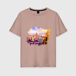 Женская футболка оверсайз Города и страны Нью-Йорк США