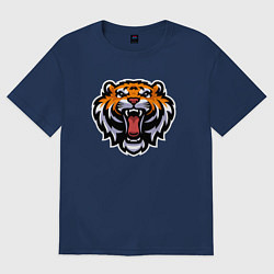 Футболка оверсайз женская Tiger Head, цвет: тёмно-синий