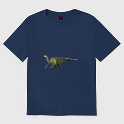Футболка оверсайз женская Игуанодон, цвет: тёмно-синий