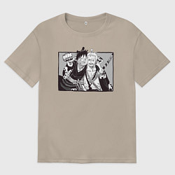 Женская футболка оверсайз Луффи и Зоро вместе