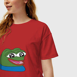 Футболка оверсайз женская Pepe happy Пепе хеппи, цвет: красный — фото 2