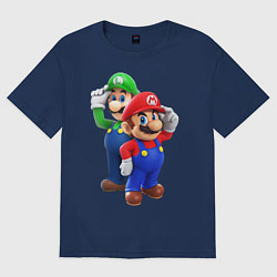 Футболка оверсайз женская Mario Bros, цвет: тёмно-синий