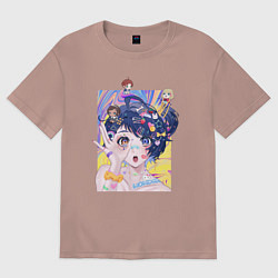 Футболка оверсайз женская Characters Wonder Egg Priority, цвет: пыльно-розовый