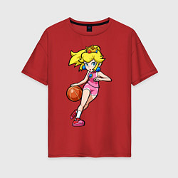 Футболка оверсайз женская Peach Basketball, цвет: красный