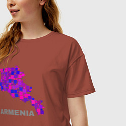 Футболка оверсайз женская Армения Armenia, цвет: кирпичный — фото 2