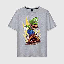 Женская футболка оверсайз Angry Luigi