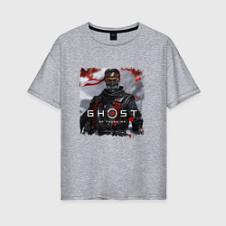 Женская футболка оверсайз Ghost of Tsushima Призрак Цусима