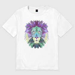 Футболка оверсайз женская Голова льва, цвет: белый