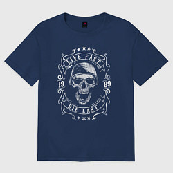 Женская футболка оверсайз Череп в каске