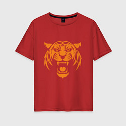 Футболка оверсайз женская Orange - Tiger, цвет: красный