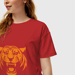 Футболка оверсайз женская Orange - Tiger, цвет: красный — фото 2