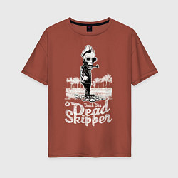 Женская футболка оверсайз Скелет скипер