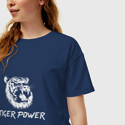 Футболка оверсайз женская Power of Tiger, цвет: тёмно-синий — фото 2