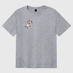 Футболка оверсайз женская Новогодний Олень!, цвет: меланж